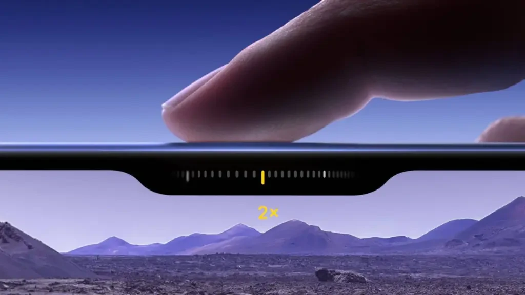 Close-up of iPhone 16 camera control button