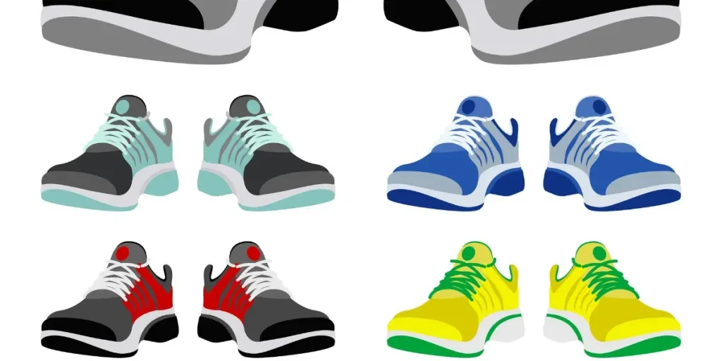 Colourful vector sneakerstrainers on a white background