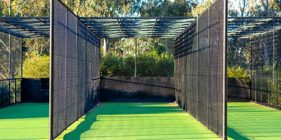 Cricket practice nets in the park