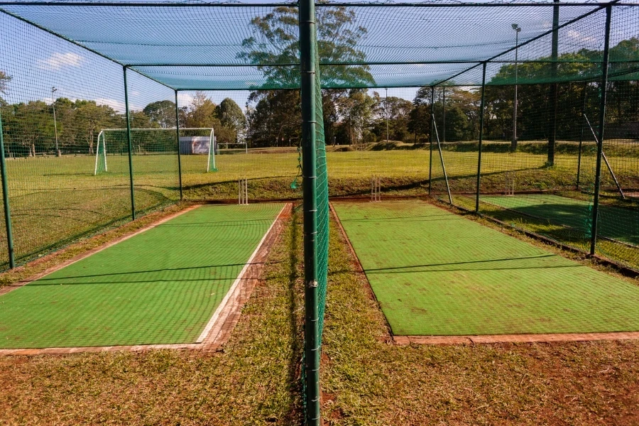 Cricket practice nets providing players with a controlled environment to hone their skills