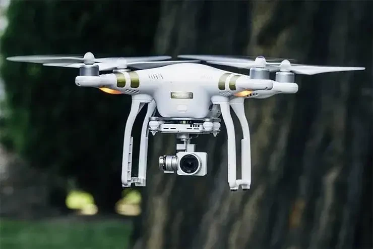 DJI Phantom drone with GPS system.