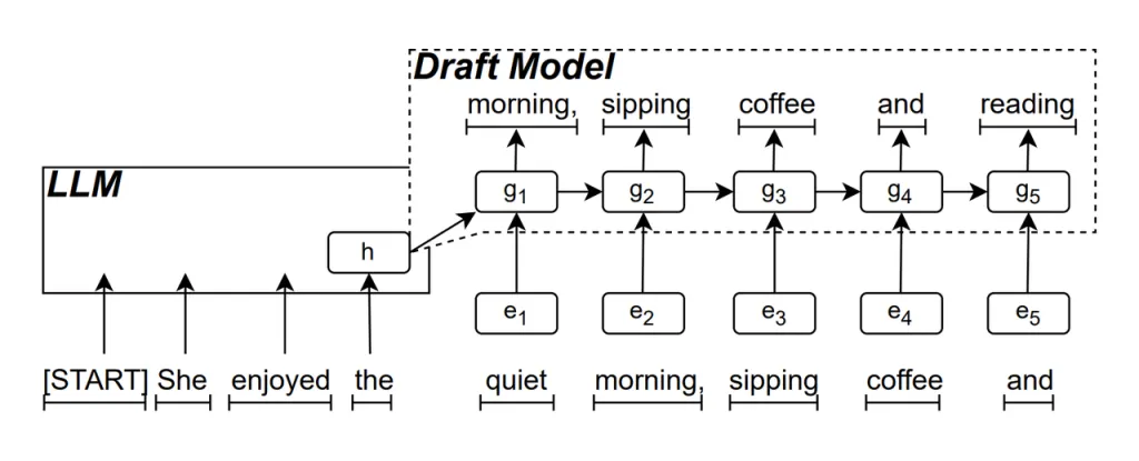 Diagram showing RNN Draft Model process.