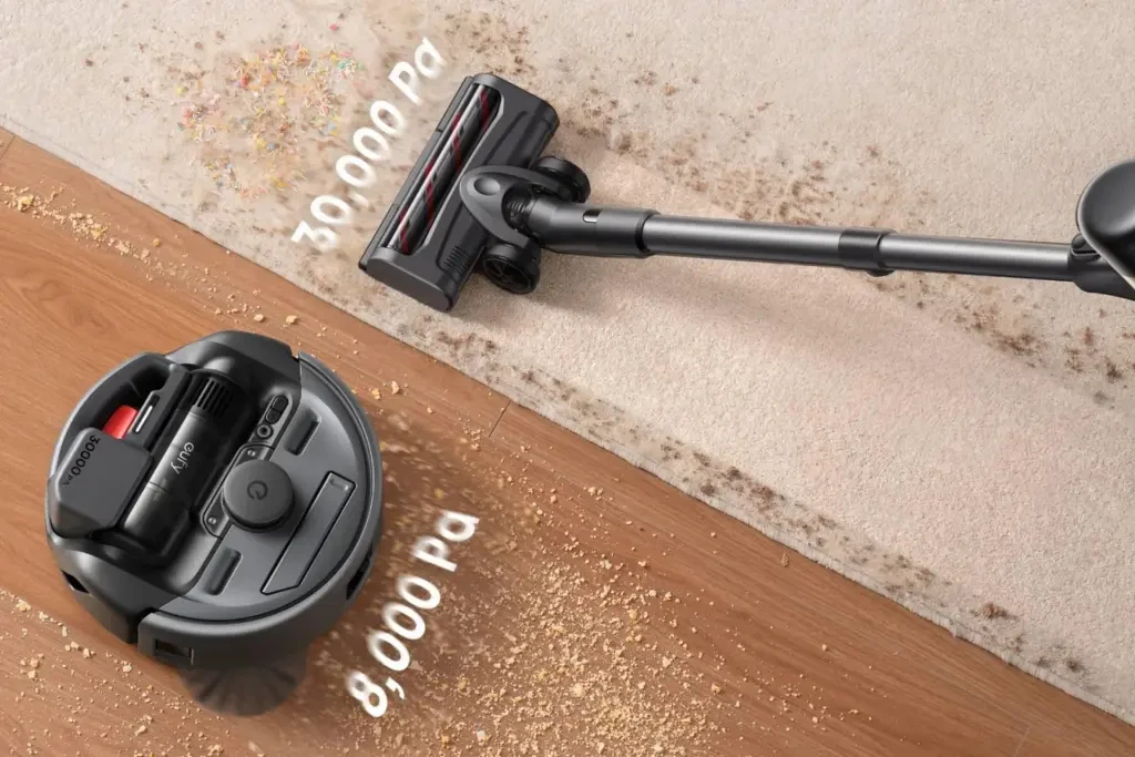 Eufy modular vacuum cleaner with detachable components.