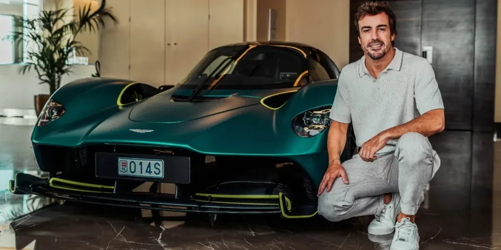 Fernando Alonso with his Aston Martin Valkyrie