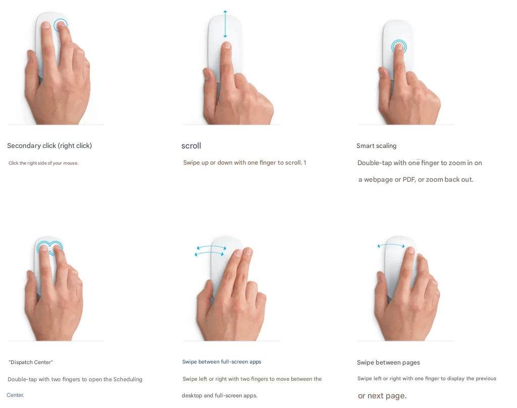 Gesture controls on the Magic Mouse for enhanced interaction