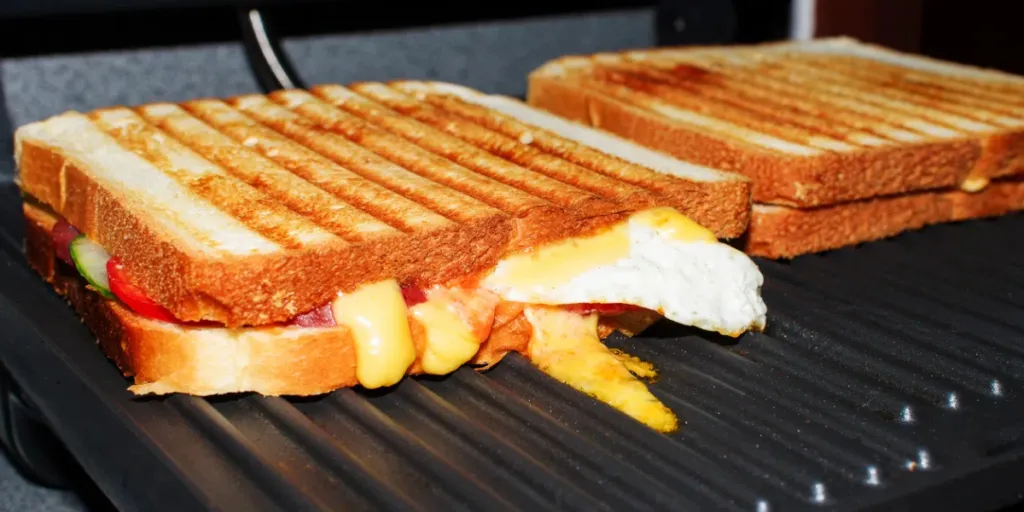 Grilled sandwiches close-up