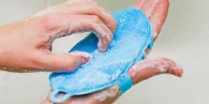 Hand washing with an antibacterial agent