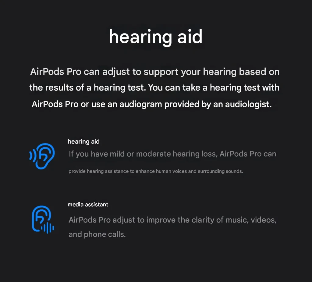 Hearing assistance feature on iPhone