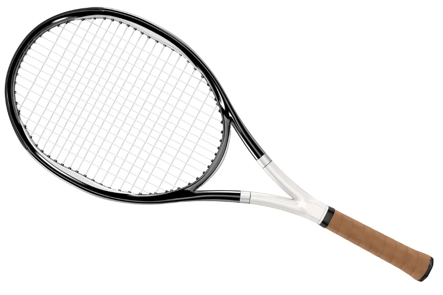 High detailed 3D tennis racket isolated on white background