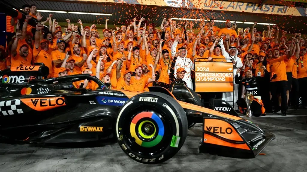 Image of Lando Norris celebrating victory