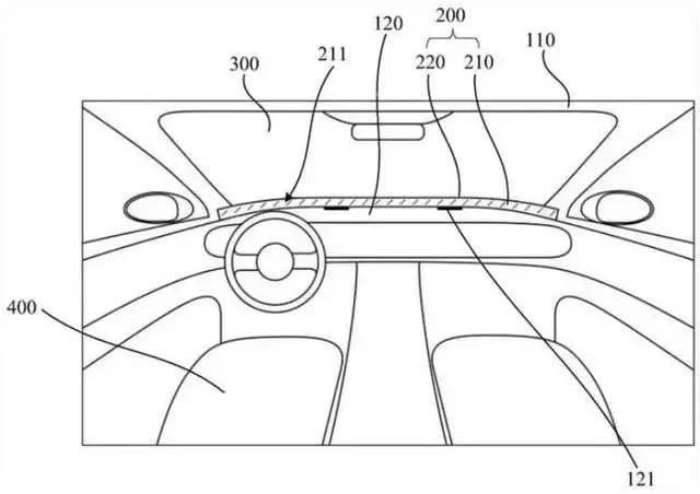 Image of a patent diagram for a vehicle display