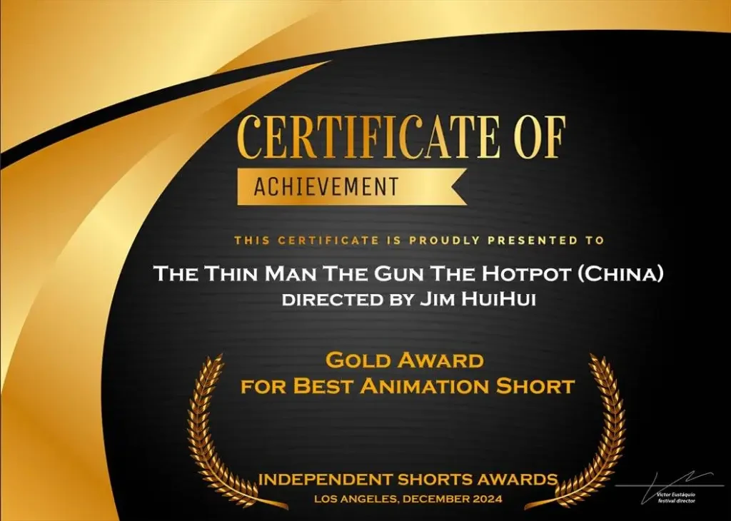 Independent Shorts Awards Certificate