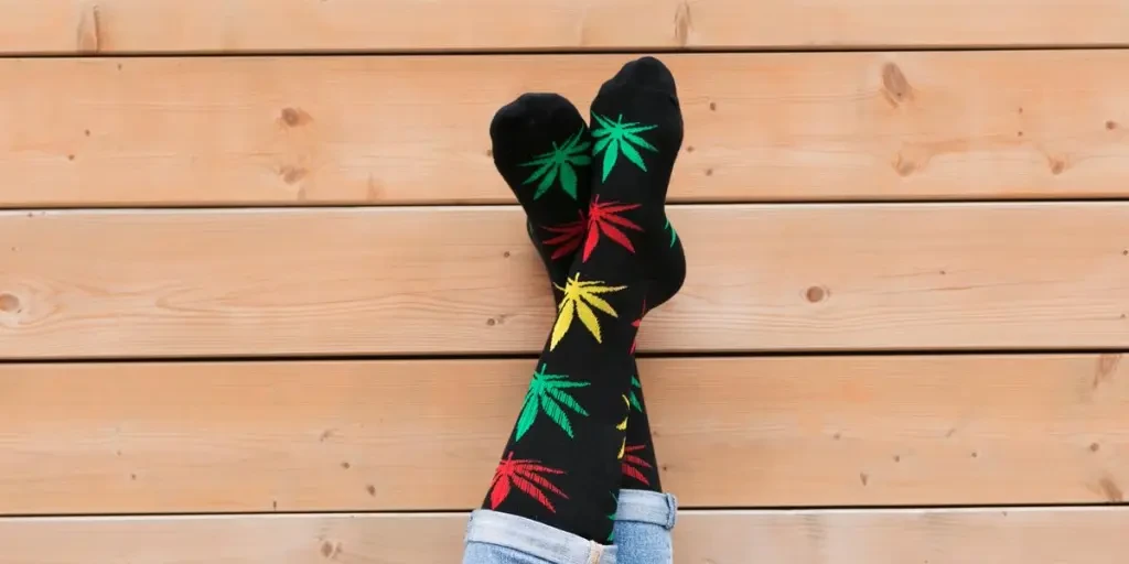 Legs Crossed Hemp Leaf Socks