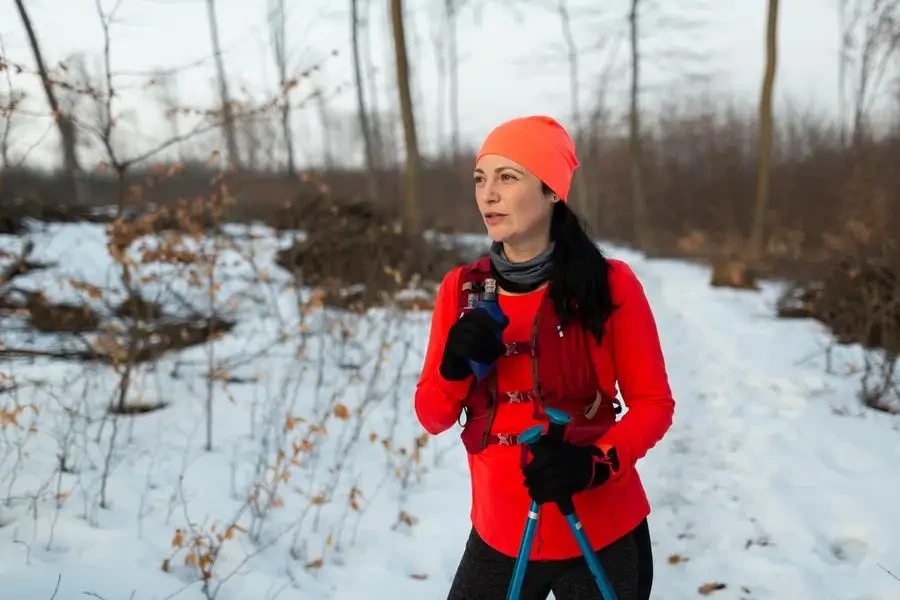 Man using Hydration Vests in winter