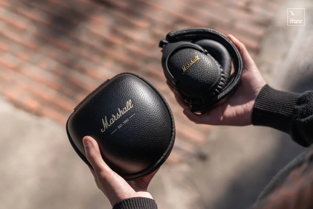 Marshall Monitor III headphones folded for compact storage