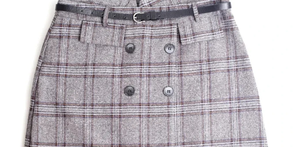 Plaid fashionable office skirt on a white background