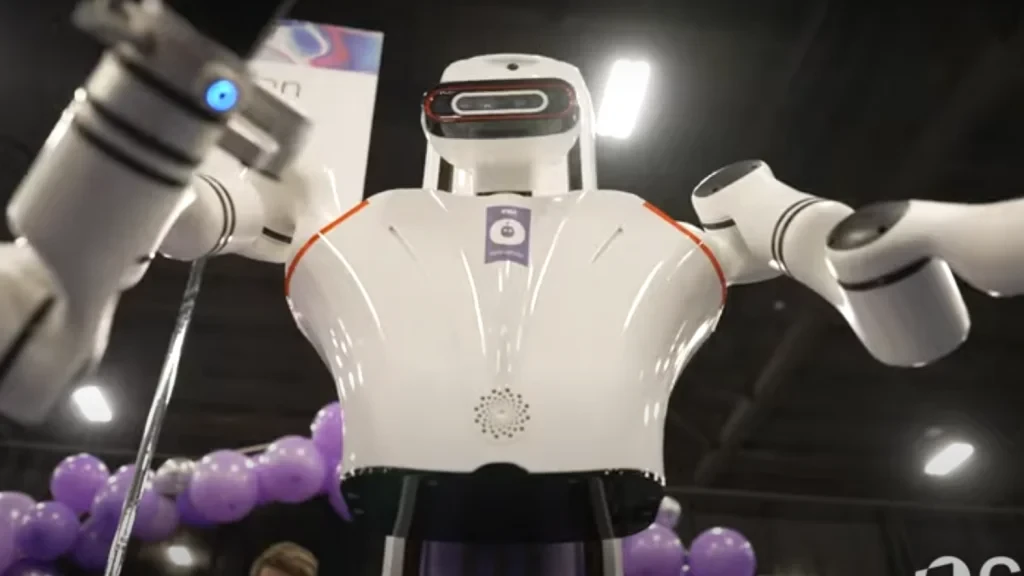 Qualcomm's service robot prototype displayed at CES.