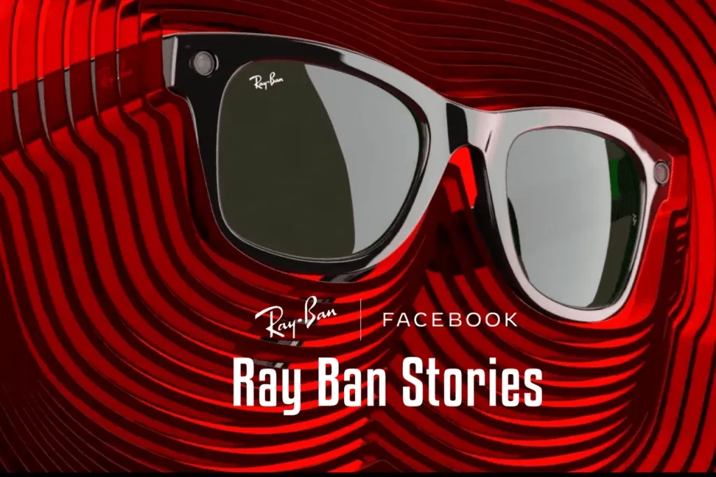 Ray-Ban smart glasses with display and camera.