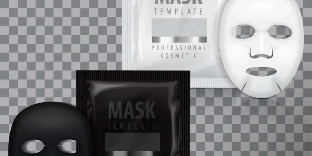 Realistic facial sheet mask and sachet