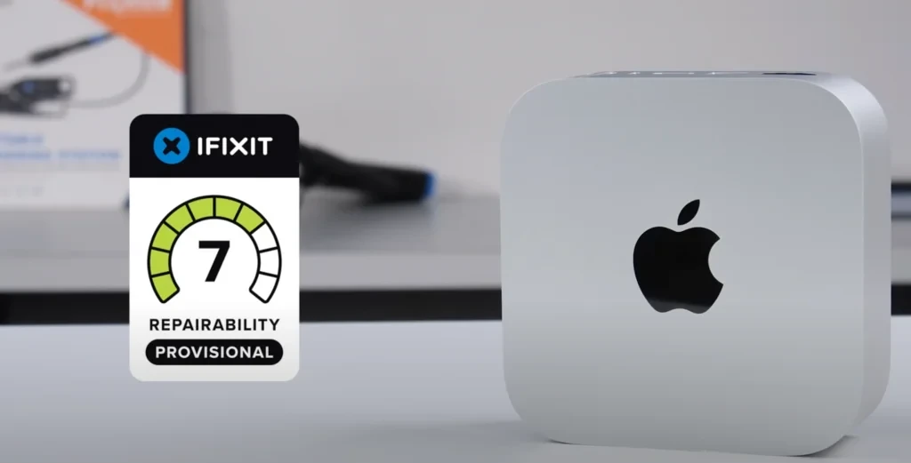 Repairability score of Mac mini by iFixit.