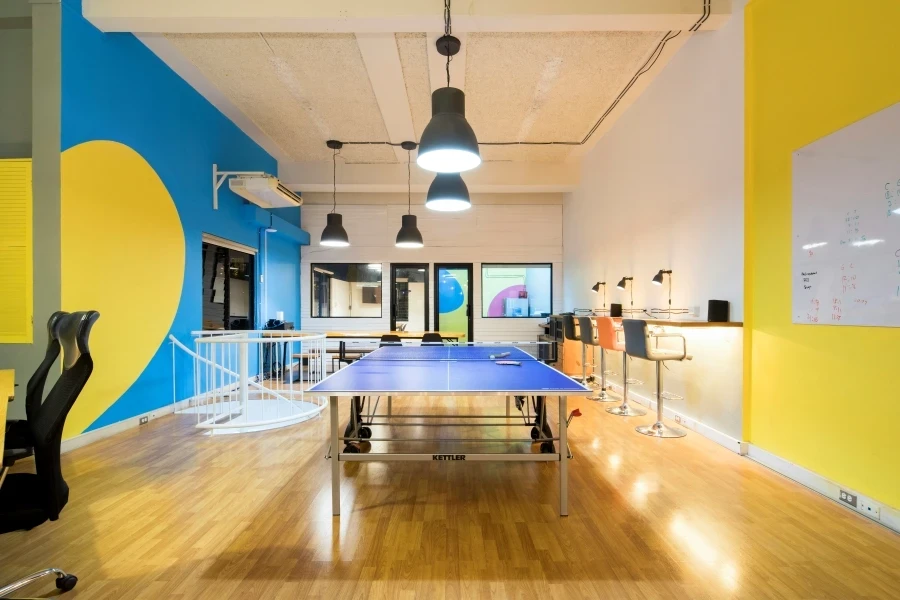 Startup office with a ping-pong table