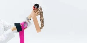 Vibrant assortment of kinesiology tape rolls held by a doctor, great for medical themes