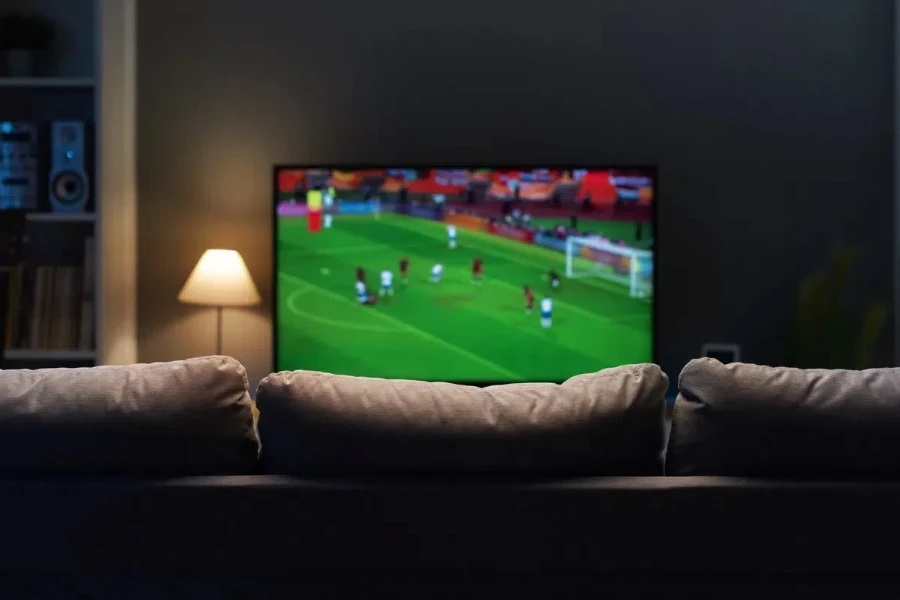 A football match on a UHD TV