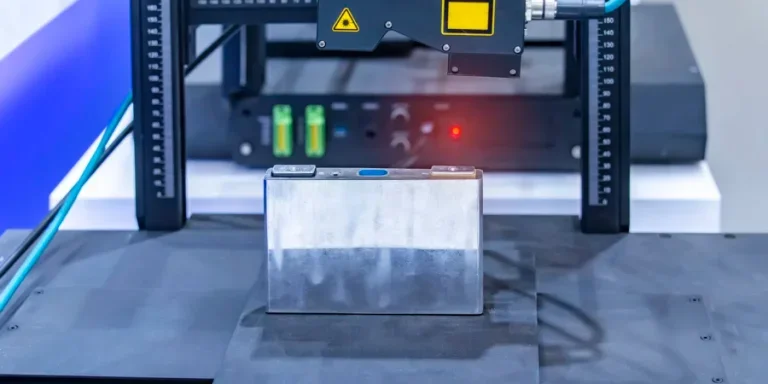 automatic machine measuring the voltage of Smart Battery pack for renewable green energy industry