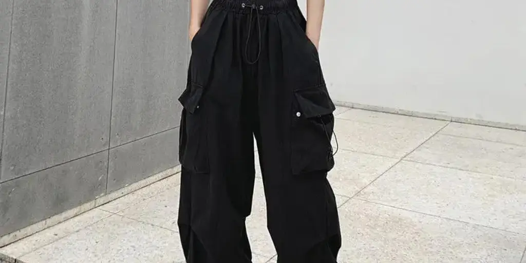 black color of parachute pants