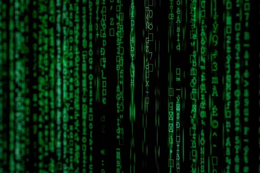 Close-up photo of matrix background