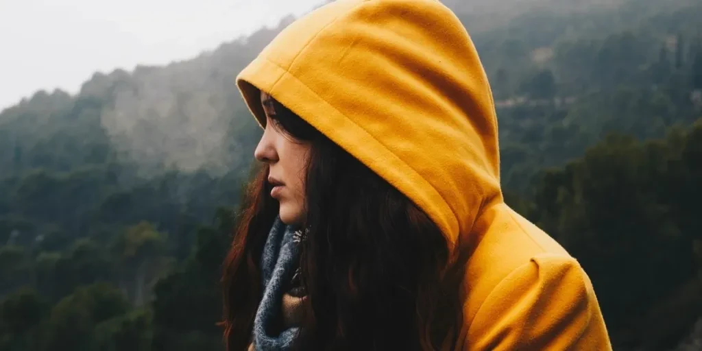 woman in yellow coat