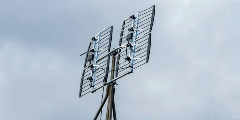 A TV antenna mounted on a pole