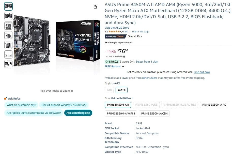 ASUS Prime B550M-A WiFi II