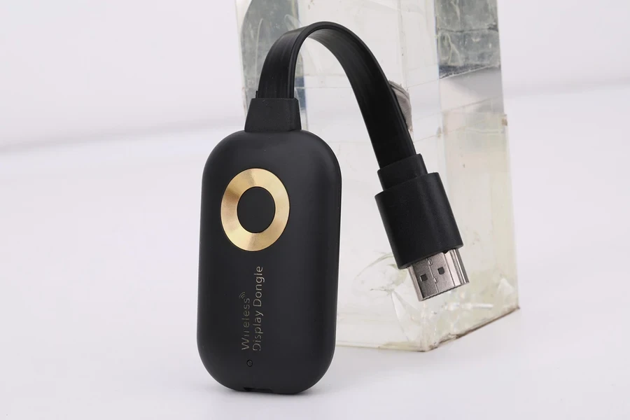 Black HDMI dongle for wireless display