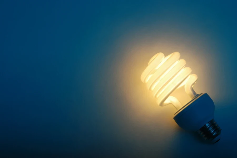 Compact fluorescent light bulb with yellow light