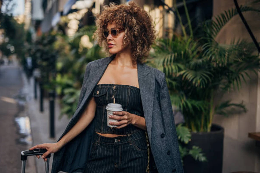 Confident Woman Walking on City Street