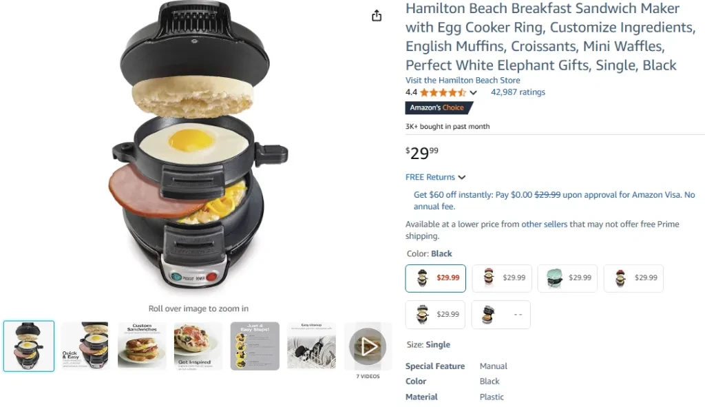 Hamilton Beach Breakfast Sandwich Maker