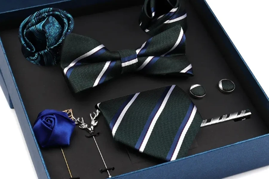 Luxury Men’s Tie Sets with Butterfly Brooch & Pins