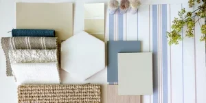 Mood board with textures, prints, and patterns