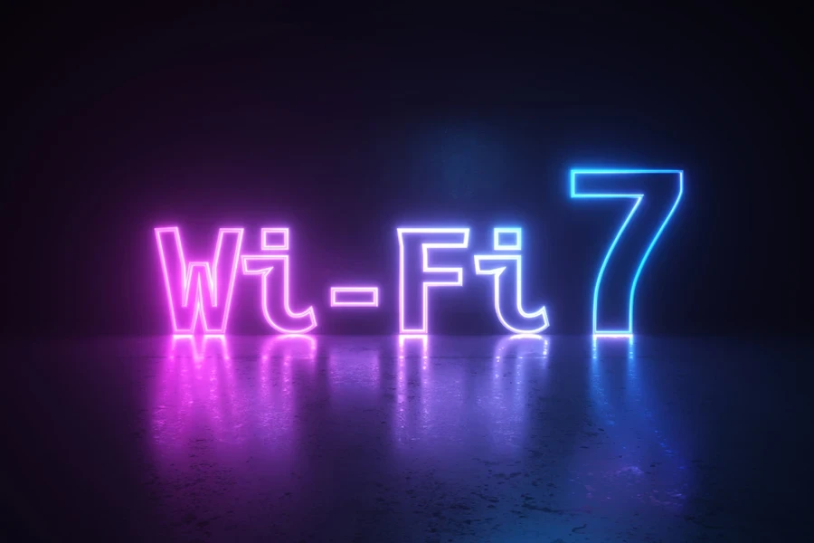 Neon Wi-Fi 7 on a black background