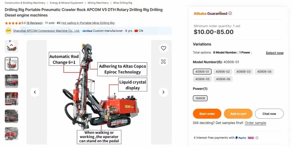 Portable Pneumatic Crawler Rock Rotary Drilling Rig