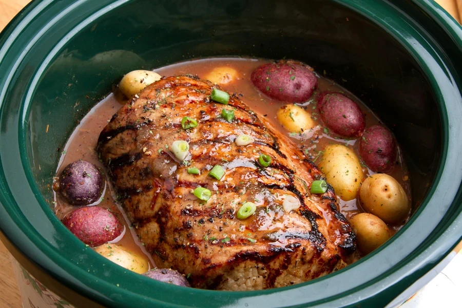 Roast and potatoes in a larger crockpot