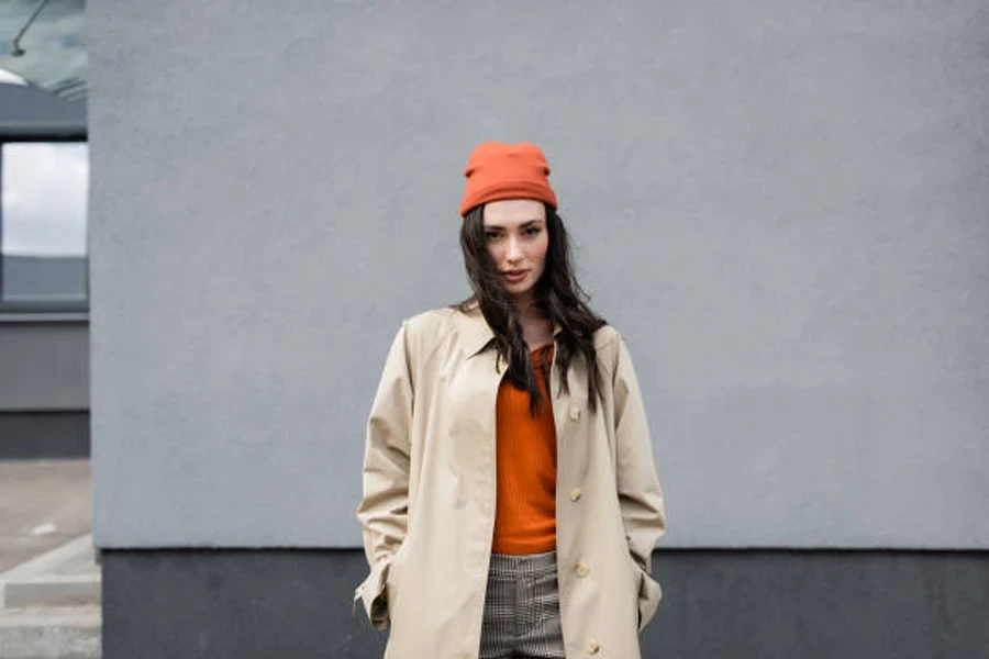 Stylish Woman in Trench Coat