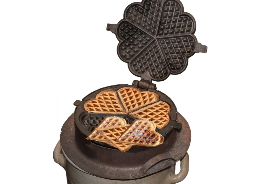 antique cast iron waffle iron