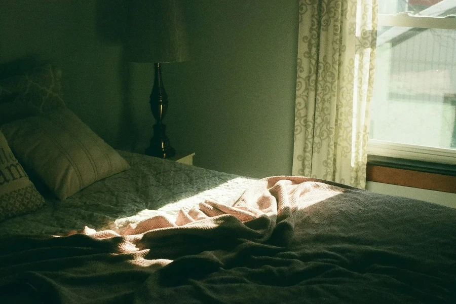 bedroom interior with light and shadow