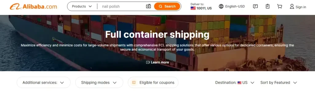 Port-to-port service with FCL shipping on Alibaba.com Logistics Marketplace