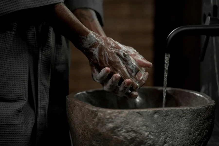 washing hands
