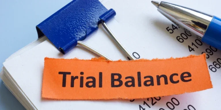 A stack of papers with trial balance