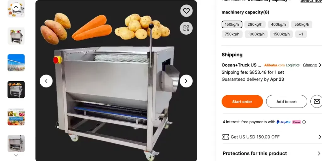 Root vegetable washer and peeler from Alibaba.com