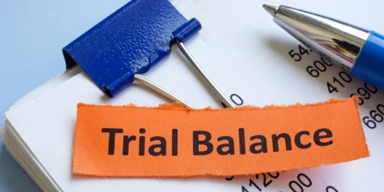 Stack of papers with trial balance